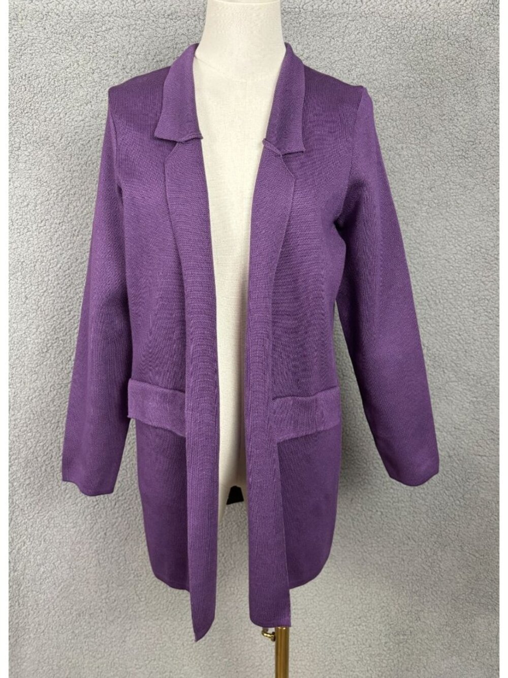 Grace Karin Women's Open Front Cardigan Sweater Pockets  Purple Size Small NWT's